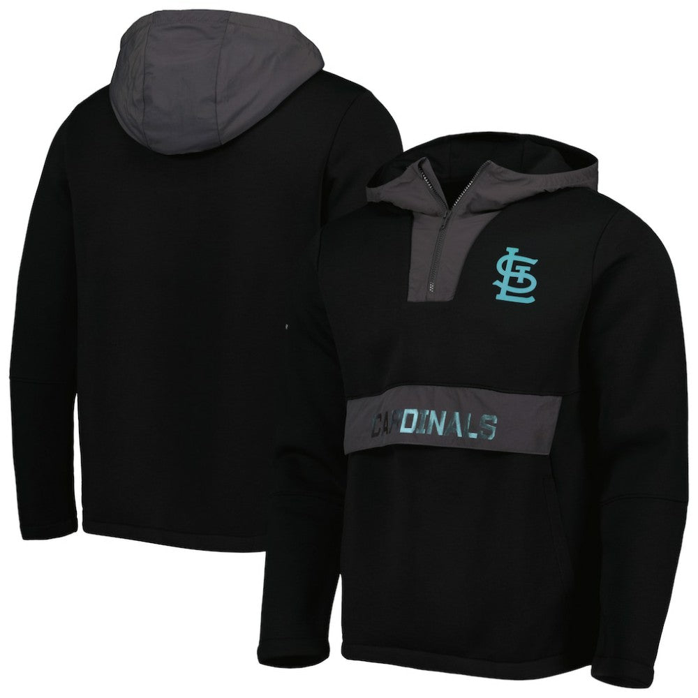 Black St. Louis Cardinals Levelwear Ruckus Quarter-Zip Hoodie
