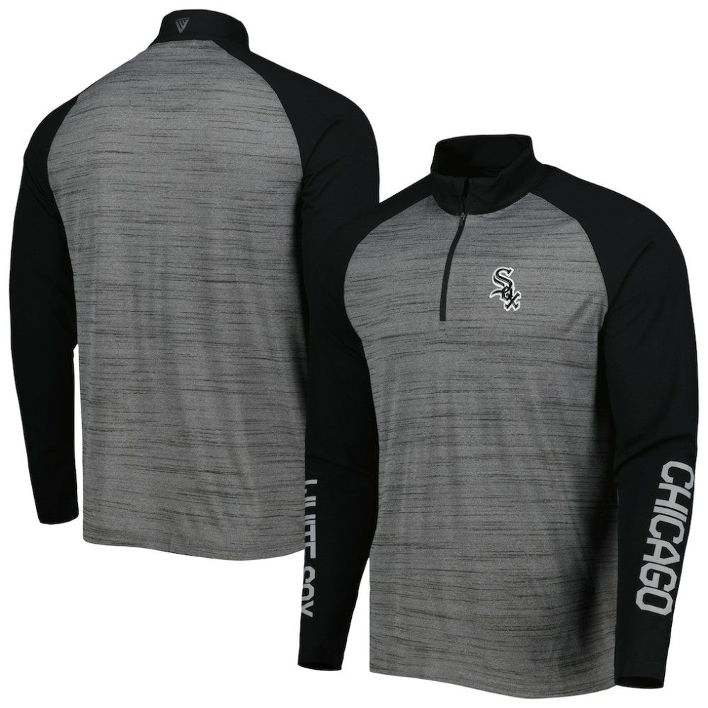 Heather Gray Chicago White Sox Levelwear Vandal Raglan Quarter-Zip Top