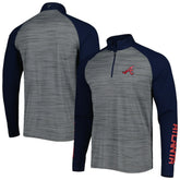 Heather Gray Atlanta Braves Levelwear Vandal Raglan Quarter-Zip Top