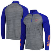 Heather Gray New York Mets Levelwear Vandal Raglan Quarter-Zip Top