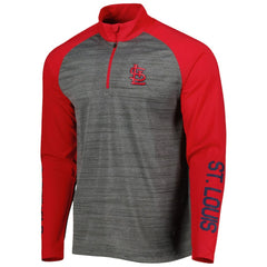 Heather Gray St. Louis Cardinals Levelwear Vandal Raglan Quarter-Zip Top
