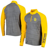Heather Gray San Diego Padres Levelwear Vandal Raglan Quarter-Zip Top