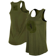 Olive Chicago White Sox New Era Women's 2023 Armed Forces Day Racerback Tank Top