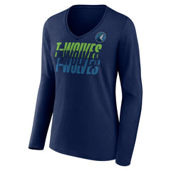 Minnesota Timberwolves Women's Tumble V-Neck Long Sleeve T-Shirt