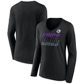 Sacramento Kings Women's Tumble V-Neck Long Sleeve T-Shirt