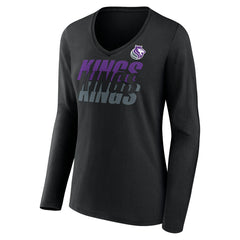 Sacramento Kings Women's Tumble V-Neck Long Sleeve T-Shirt