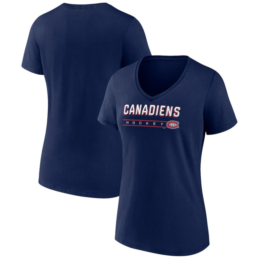 NHL Montreal Canadiens Women's Primary Play V-Neck T-Shirt