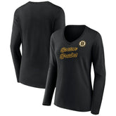 NHL Boston Bruins Women's Forge Long Sleeve V-Neck T-Shirt