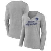 NHL Toronto Maple Leafs Women's Forge Long Sleeve V-Neck T-Shirt