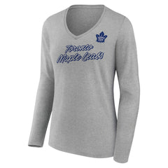 NHL Toronto Maple Leafs Women's Forge Long Sleeve V-Neck T-Shirt