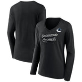 NHL Vancouver Canucks Women's Forge Long Sleeve V-Neck T-Shirt