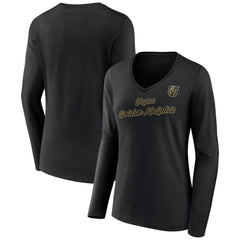 NHL Vegas Golden Knights Women's Forge Long Sleeve V-Neck T-Shirt