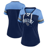 Women's Blitz & Glam Lace-Up V-Neck Jersey T-Shirt - Tennessee Titans T-shirts