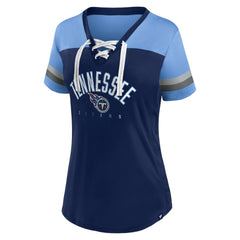 Women's Blitz & Glam Lace-Up V-Neck Jersey T-Shirt - Tennessee Titans T-shirts