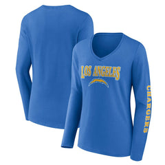 Women's Wordmark Long Sleeve V-Neck T-Shirt - Los Angeles Chargers T-shirts