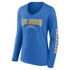 Women's Wordmark Long Sleeve V-Neck T-Shirt - Los Angeles Chargers T-shirts
