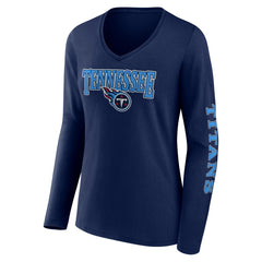 Women's Wordmark Long Sleeve V-Neck T-Shirt - Tennessee Titans T-shirts