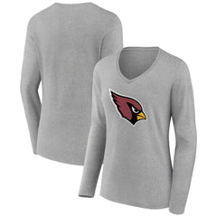 Women's Primary Team Logo Long Sleeve V-Neck T-Shirt - Arizona Cardinals T-shirts
