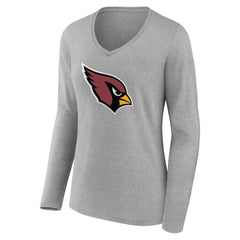Women's Primary Team Logo Long Sleeve V-Neck T-Shirt - Arizona Cardinals T-shirts
