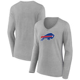 Women's Primary Team Logo Long Sleeve V-Neck T-Shirt - Buffalo Bills T-shirts