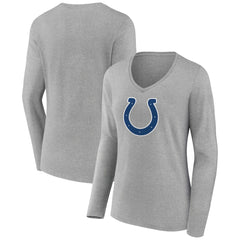 Women's Primary Team Logo Long Sleeve V-Neck T-Shirt - Indianapolis Colts T-shirts