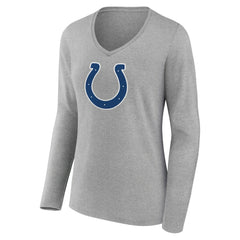 Women's Primary Team Logo Long Sleeve V-Neck T-Shirt - Indianapolis Colts T-shirts
