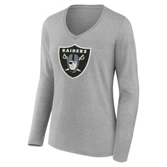 Women's Primary Team Logo Long Sleeve V-Neck T-Shirt - Las Vegas Raiders T-shirts