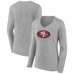 Women's Primary Team Logo Long Sleeve V-Neck T-Shirt - San Francisco 49ers T-shirts