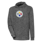 Antigua Absolute Chenille Pullover Hoodie - Pittsburgh Steelers Hoodies