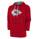Antigua Victory Chenille Pullover Hoodie - Kansas City Chiefs Hoodies