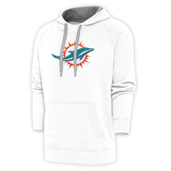 Antigua Victory Chenille Pullover Hoodie - Miami Dolphins Hoodies