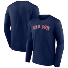 Navy Boston Red Sox Wordmark Long Sleeve T-Shirt