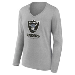 Women's Logo Team Lockup Long Sleeve V-Neck T-Shirt - Las Vegas Raiders T-shirts