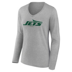 Women's Logo Team Lockup Long Sleeve V-Neck T-Shirt - New York Jets T-shirts