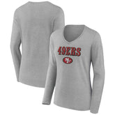 Women's Logo Team Lockup Long Sleeve V-Neck T-Shirt - San Francisco 49ers T-shirts