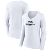 Women's Logo Team Lockup Long Sleeve V-Neck T-Shirt - Seattle Seahawks T-shirts