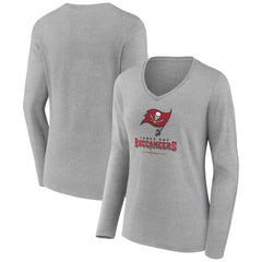 Women's Logo Team Lockup Long Sleeve V-Neck T-Shirt - Tampa Bay Buccaneers T-shirts