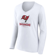 Women's Logo Team Lockup Long Sleeve V-Neck T-Shirt - Tampa Bay Buccaneers T-shirts