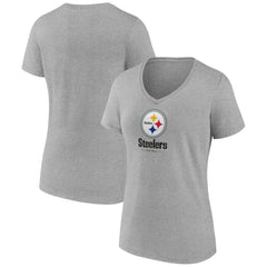 Women's Logo Team Lockup V-Neck T-Shirt - Pittsburgh Steelers T-shirts