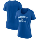 Royal Kansas City Royals Women's Heart and Soul V-Neck T-Shirt