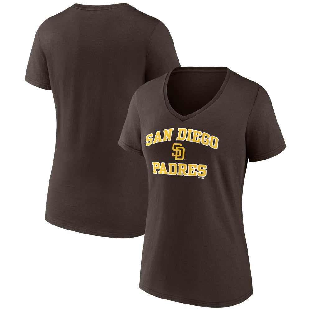 Brown San Diego Padres Women's Heart and Soul V-Neck T-Shirt