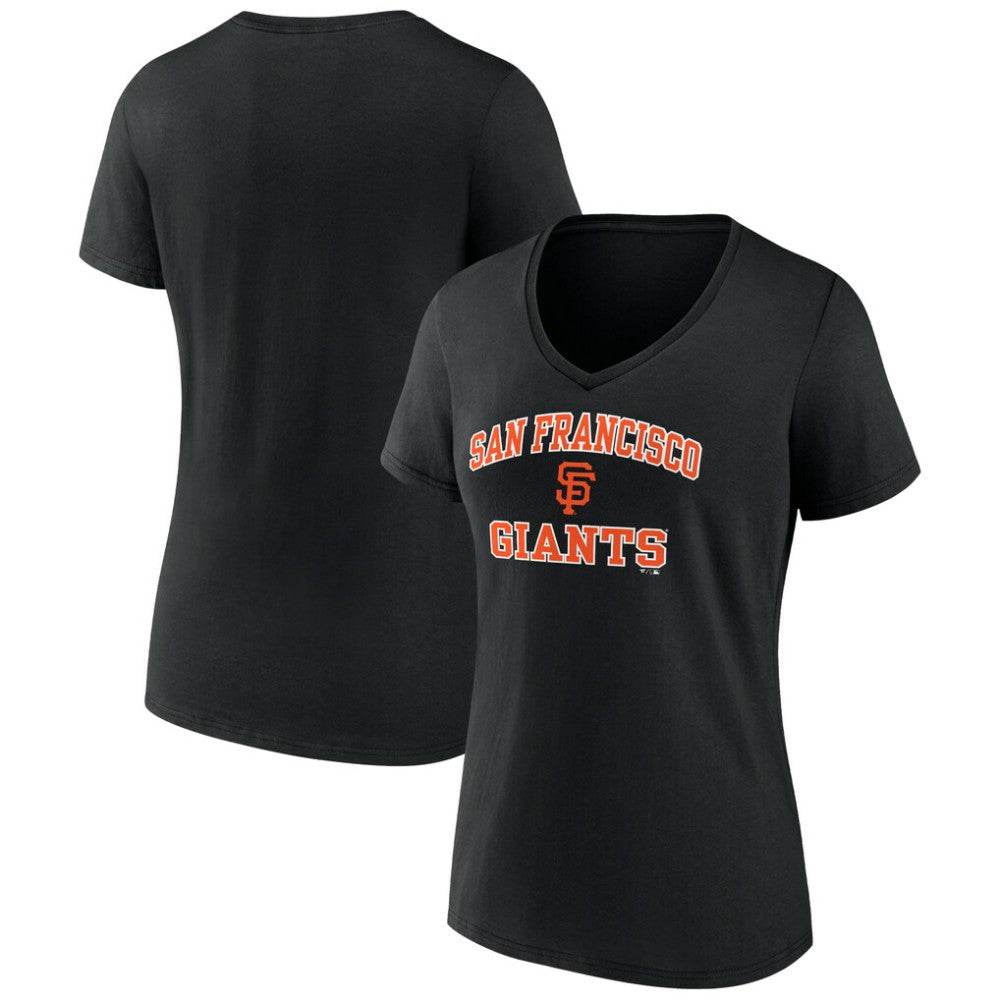Black San Francisco Giants Women's Heart and Soul V-Neck T-Shirt