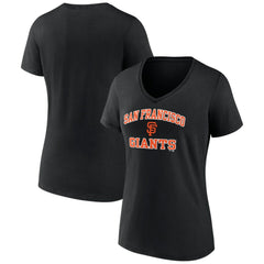 Black San Francisco Giants Women's Heart and Soul V-Neck T-Shirt