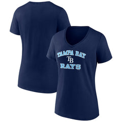 Navy Tampa Bay Rays Women's Heart and Soul V-Neck T-Shirt