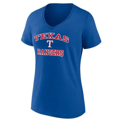 Royal Texas Rangers Women's Heart and Soul V-Neck T-Shirt