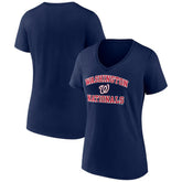 Navy Washington Nationals Women's Heart and Soul T-Shirt