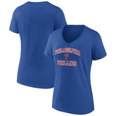 Royal Philadelphia Phillies Women's Heart and Soul V-Neck T-Shirt