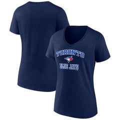 Navy Toronto Blue Jays Women's Heart and Soul V-Neck T-Shirt
