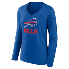 Women's Logo Team Lockup Long Sleeve V-Neck T-Shirt - Buffalo Bills T-shirts