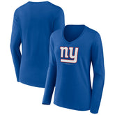 Women's Logo Team Lockup Long Sleeve V-Neck T-Shirt - New York Giants T-shirts
